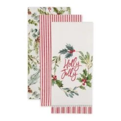DII® Holly Jolly Sprigs Dishtowel Set 11 DII® Holly Jolly Sprigs Dishtowel Set -Michaels X-Mas Decor D658339S 3