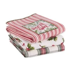 DII® Happy Holidays Dishtowel Set -Michaels X-Mas Decor D658341S 3