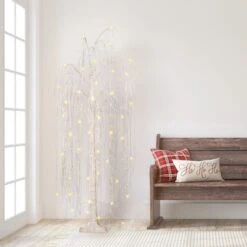 6ft. Pre-Lit Outdoor Willow Artificial Christmas Tree, Clear Lights -Michaels X-Mas Decor D659578S 4