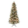 6.5ft. Pre-Lit Flocked Slim Halifax Fir Artificial Christmas Tree With Red Berries & Pinecones, Clear Lights -Michaels X-Mas Decor D659619S 1