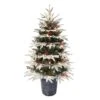 4.5ft. Pre-Lit Halifax Fir Artificial Potted Christmas Tree, Clear Lights