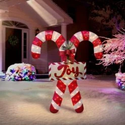 52" Pre-Lit Mesh Candy Cane Pair 9 52" Pre-Lit Mesh Candy Cane Pair -Michaels X-Mas Decor D659641S 3