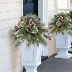 18" Pre-Lit LED Snowy Urn Filler 11 18" Pre-Lit LED Snowy Urn Filler -Michaels X-Mas Decor D659672S 4