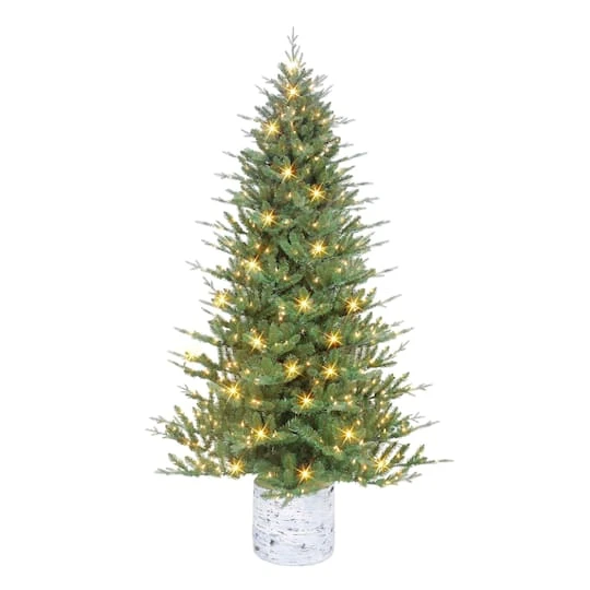 7.5ft. Pre-Lit Potted Artificial Christmas Tree, Clear Incandescent Lights 3 7.5ft. Pre-Lit Potted Artificial Christmas Tree, Clear Incandescent Lights