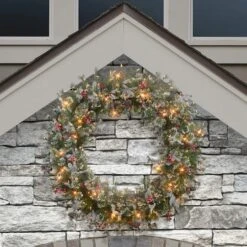 48" Pre-Lit Glittery Wreath 9 48" Pre-Lit Glittery Wreath -Michaels X-Mas Decor D659715S 3