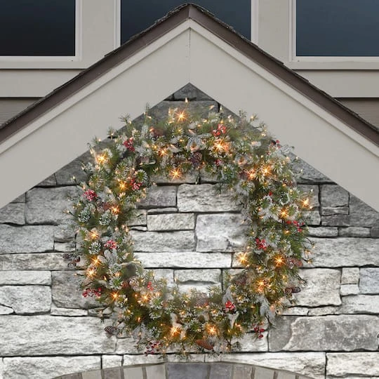 48" Pre-Lit Glittery Wreath 6 48" Pre-Lit Glittery Wreath - Image 4