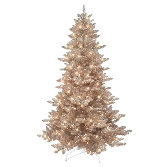 6.5ft. Pre-Lit Rose Gold Spruce Artificial Christmas Tree, Clear Lights 3 6.5ft. Pre-Lit Rose Gold Spruce Artificial Christmas Tree, Clear Lights