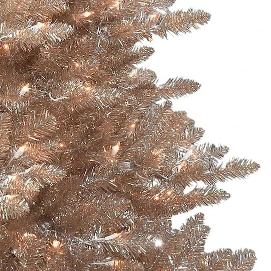 6.5ft. Pre-Lit Rose Gold Spruce Artificial Christmas Tree, Clear Lights 5 6.5ft. Pre-Lit Rose Gold Spruce Artificial Christmas Tree, Clear Lights - Image 3