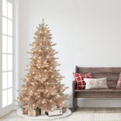 6.5ft. Pre-Lit Rose Gold Spruce Artificial Christmas Tree, Clear Lights 9 6.5ft. Pre-Lit Rose Gold Spruce Artificial Christmas Tree, Clear Lights -Michaels X-Mas Decor D659719S 3