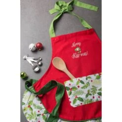 DII® Merry Kissmas Ruffle Apron 10 DII® Merry Kissmas Ruffle Apron -Michaels X-Mas Decor D659918S 2