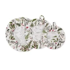 DII® Holiday Sprigs Print Dish Cover Set, 3ct. -Michaels X-Mas Decor D660555S 3