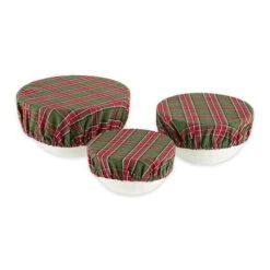DIIĀ® O Christmas Tree Plaid Dish Cover Set, 3ct.