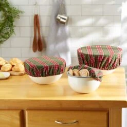 DII® O Christmas Tree Plaid Dish Cover Set, 3ct. -Michaels X-Mas Decor D660556S 4