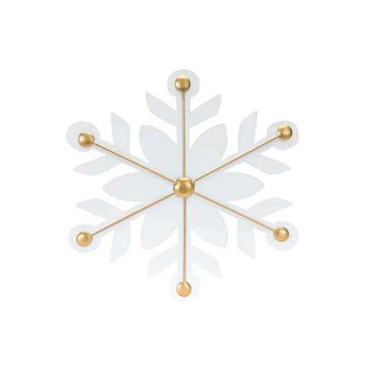 Melrose 12ct. White & Gold Iron Snowflake Ornaments 7 Melrose 12ct. White & Gold Iron Snowflake Ornaments - Image 5