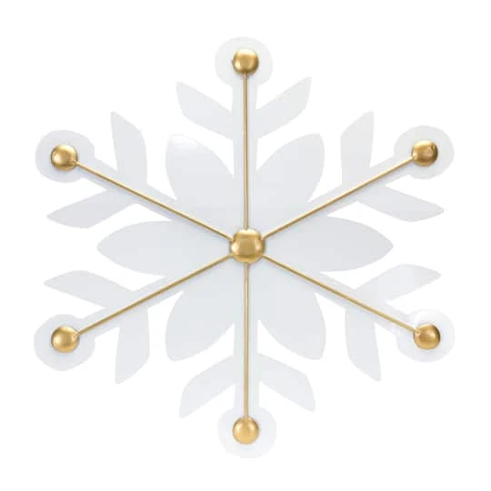 Melrose 12ct. White & Gold Iron Snowflake Ornaments 8 Melrose 12ct. White & Gold Iron Snowflake Ornaments - Image 6