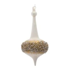 Melrose 6ct. 8" White, Gold & Silver Glass Finial Ornaments 9 Melrose 6ct. 8" White, Gold & Silver Glass Finial Ornaments -Michaels X-Mas Decor D660788S 3