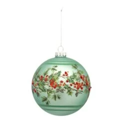 Melrose 6ct. 5" Pine & Berry Glass Ball Ornaments
