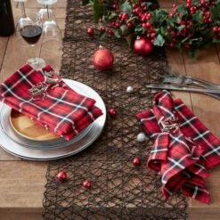 DII® Glad Tidings Plaid Napkin Set, 6ct. -Michaels X-Mas Decor D662318S 4