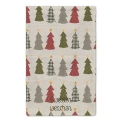 Sweater Weather Cream Tree Pattern Tea Towel Set 12 Sweater Weather Cream Tree Pattern Tea Towel Set -Michaels X-Mas Decor D662390S 4