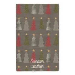Sweater Weather Gray Tree Pattern Tea Towel Set -Michaels X-Mas Decor D662391S 4