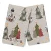 Good Tidings Cream Tree & Globe Pattern Tea Towel Set -Michaels X-Mas Decor D662394S 1