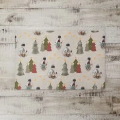 Cream Tree & Globe Pattern Floor Mat 7 Cream Tree & Globe Pattern Floor Mat -Michaels X-Mas Decor D662409S 2