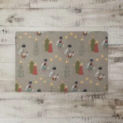 Gray Tree & Globe Pattern Floor Mat -Michaels X-Mas Decor D662411S 2