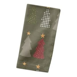 Green Tree Pattern Cotton Twill Napkin -Michaels X-Mas Decor D662421S 2