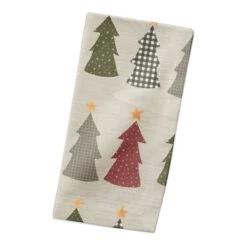 Cream Tree Pattern Cotton Twill Napkin -Michaels X-Mas Decor D662424S 2