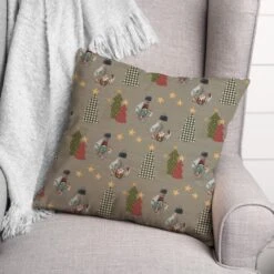 Gray Tree & Globe Pattern Throw Pillow 9 Gray Tree & Globe Pattern Throw Pillow -Michaels X-Mas Decor D662497S 3