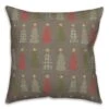 Gray Tree Pattern Throw Pillow -Michaels X-Mas Decor D662504S 1