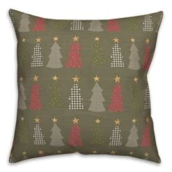 Green Tree Pattern Throw Pillow