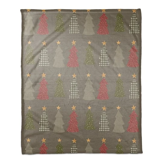 Gray Tree Pattern Coral Fleece Blanket 4 Gray Tree Pattern Coral Fleece Blanket - Image 2