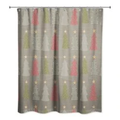 Gray Tree Pattern Shower Curtain
