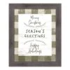 Green Buffalo Check Holiday Phrases Print In Western Gray Frame 1 Green Buffalo Check Holiday Phrases Print In Western Gray Frame -Michaels X-Mas Decor D662566S 1