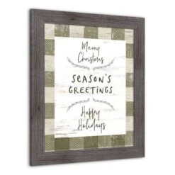 Green Buffalo Check Holiday Phrases Print In Western Gray Frame 9 Green Buffalo Check Holiday Phrases Print In Western Gray Frame -Michaels X-Mas Decor D662566S 2