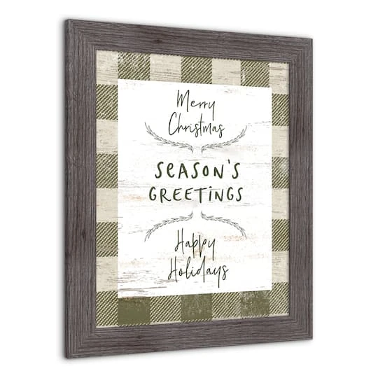 Green Buffalo Check Holiday Phrases Print In Western Gray Frame 6 Green Buffalo Check Holiday Phrases Print In Western Gray Frame - Image 4