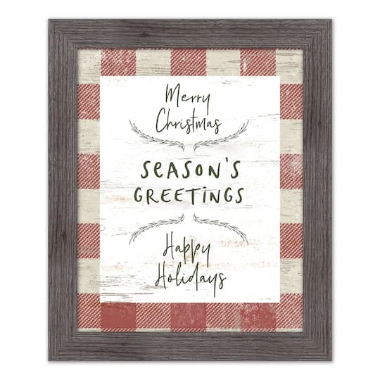 Red Buffalo Check Holiday Phrases Print In Western Gray Frame 3 Red Buffalo Check Holiday Phrases Print In Western Gray Frame