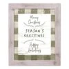 Green Buffalo Check Holiday Phrases Print In Western White Frame -Michaels X-Mas Decor D662569S 1