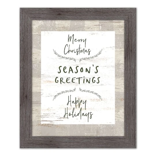 Gray Buffalo Check Holiday Phrases Print In Western Gray Frame 4 Gray Buffalo Check Holiday Phrases Print In Western Gray Frame - Image 2