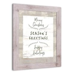 Gray Buffalo Check Holiday Phrases Print In Western White Frame -Michaels X-Mas Decor D662572S 2