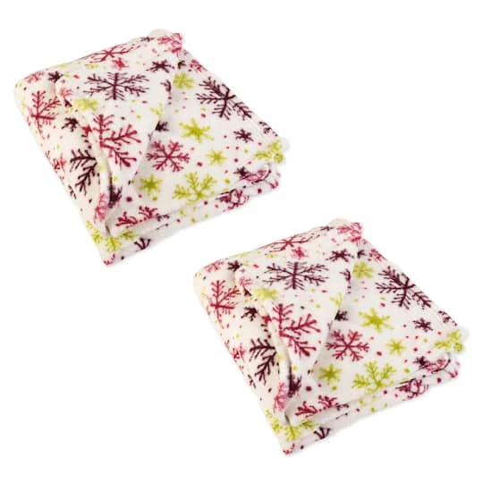DII® Holiday 2-Pack Snowflake Plush Fleece Blanket 3 DII® Holiday 2-Pack Snowflake Plush Fleece Blanket