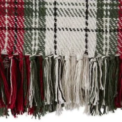 DII® Christmas Plaid Recycled Cotton Throw -Michaels X-Mas Decor D663089S 3