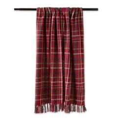 DII® Tartan Holly Plaid Recycled Cotton Throw -Michaels X-Mas Decor D663091S 2
