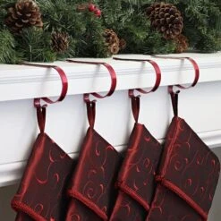 Original MantleClip® Painted Bright Red Stocking Holders, 4ct. -Michaels X-Mas Decor D665824S 2