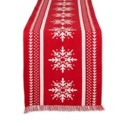 DII® 72" Nordic Snowflake Stripe Jacquard Table Runner 12 DII® 72" Nordic Snowflake Stripe Jacquard Table Runner -Michaels X-Mas Decor D666458S 4