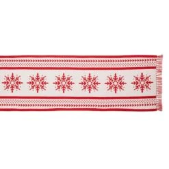 DII® 72" Nordic Snowflake Stripe Jacquard Table Runner 13 DII® 72" Nordic Snowflake Stripe Jacquard Table Runner -Michaels X-Mas Decor D666458S 5