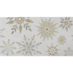 DII® 108" Snowflake Sparkle Printed Table Runner -Michaels X-Mas Decor D666486S 2