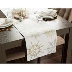 DII® 108" Snowflake Sparkle Printed Table Runner -Michaels X-Mas Decor D666486S 3