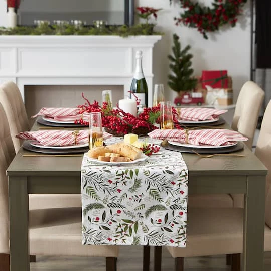 DII® 72" Holiday Sprigs Printed Table Runner 6 DII® 72" Holiday Sprigs Printed Table Runner - Image 4